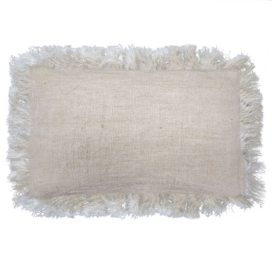 Linen Cushion Cover 30x50cm with fringe - Luna Panther