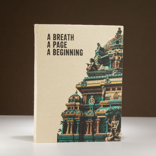 Lokta Inspiration Notebook - A Breath - Large (21x15cm) - 45 Leaves - Includes Bookmark - Luna Panther