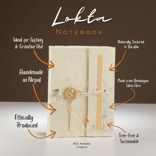 Lokta Mixed Flowers Notebook - Mini (12x8cm) - 40 Leaves - Luna Panther alternate view