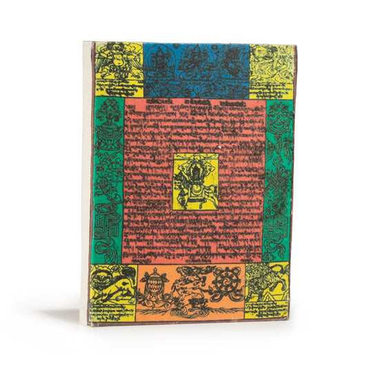 Lokta Traditional Prayer Flag Notebook - Medium (15x12cm) - 45 Leaves - Natural - Luna Panther