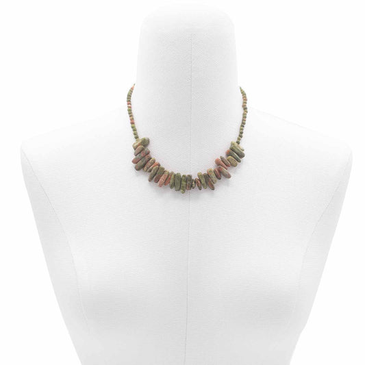 Longstone Gem Necklace - Unakite - Luna Panther alternate view