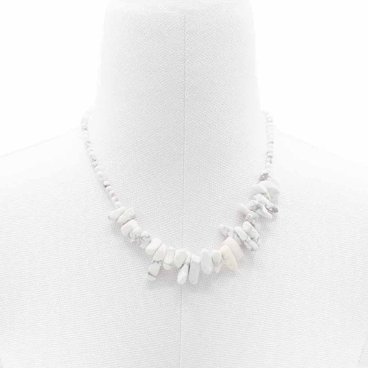 Longstone Gem Necklace - White Jasper - Luna Panther