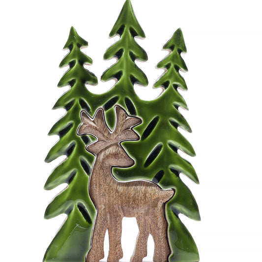 Lost in the Forest - Stag in the Forest 3D Wooden Decoration - 25x15cm - Luna Panther alternate view
