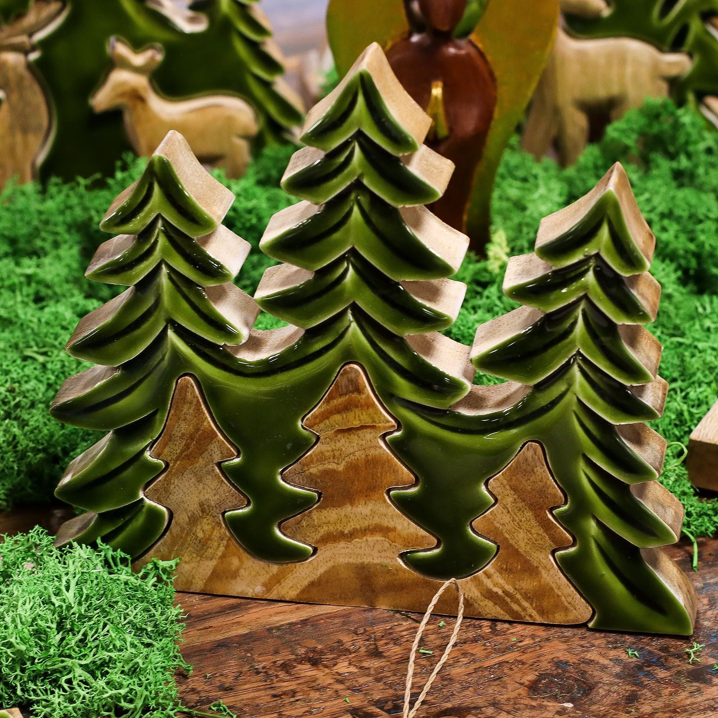 Lost in the Forest - Three Trees 3D Wooden Decoration - 20x23cm - Luna Panther