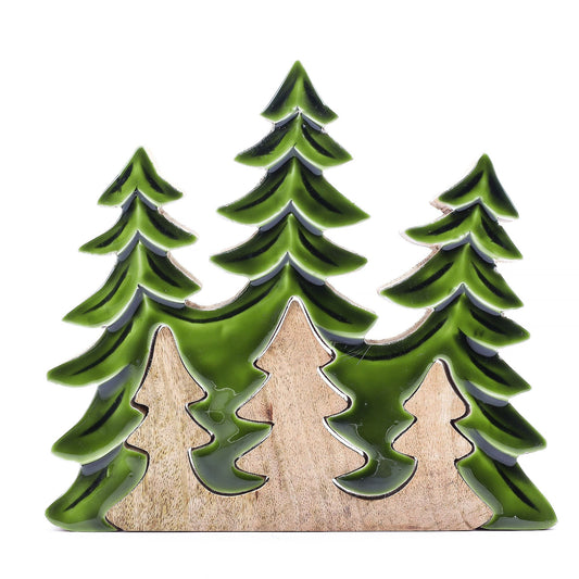 Lost in the Forest - Three Trees 3D Wooden Decoration - 20x23cm - Luna Panther alternate view