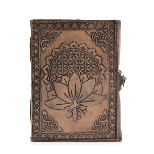 Lotus Madala - Esoteric Notebook - Antique Grey - 200 pages Stitch Edge - 17.5x12.5x3cm - Luna Panther