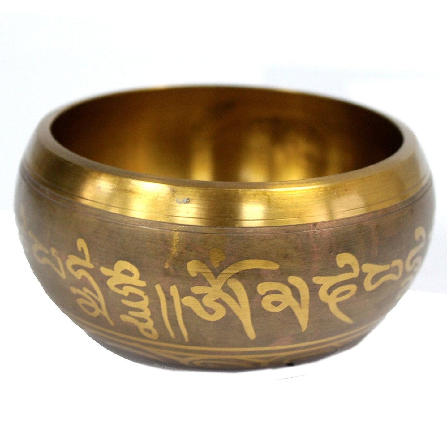 Polished Lrg Five Buddha Singing Bowl featuring natural patterning and unique variations - Luna Panther
