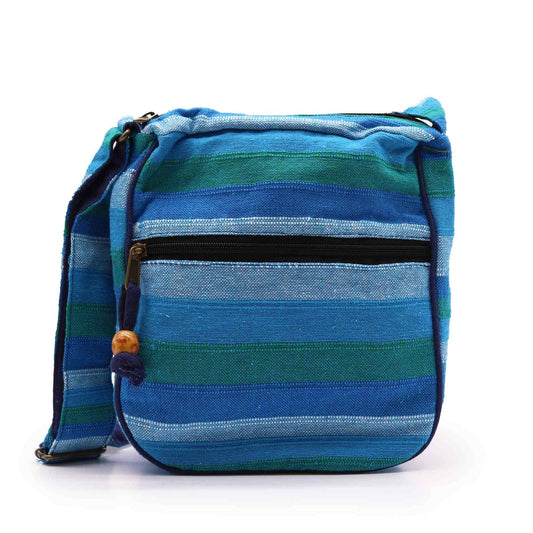 Polished Lrg Nepal Sling Bag (Adjustable Strap) - Blue Rivers featuring natural patterning and unique variations - Luna Panther