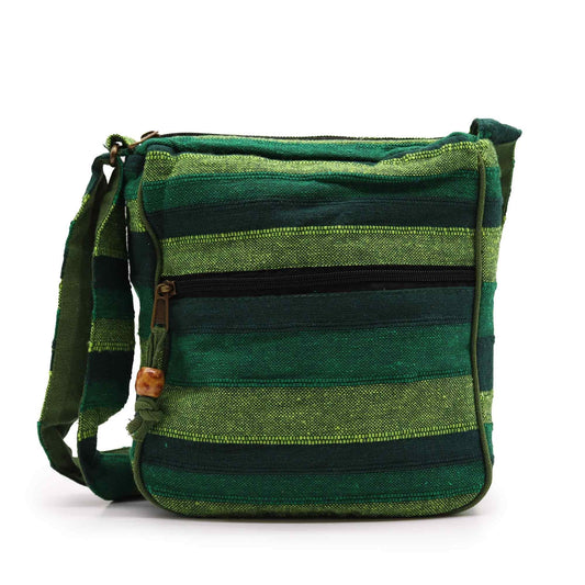 Polished Lrg Nepal Sling Bag (Adjustable Strap) - Forest Green featuring natural patterning and unique variations - Luna Panther