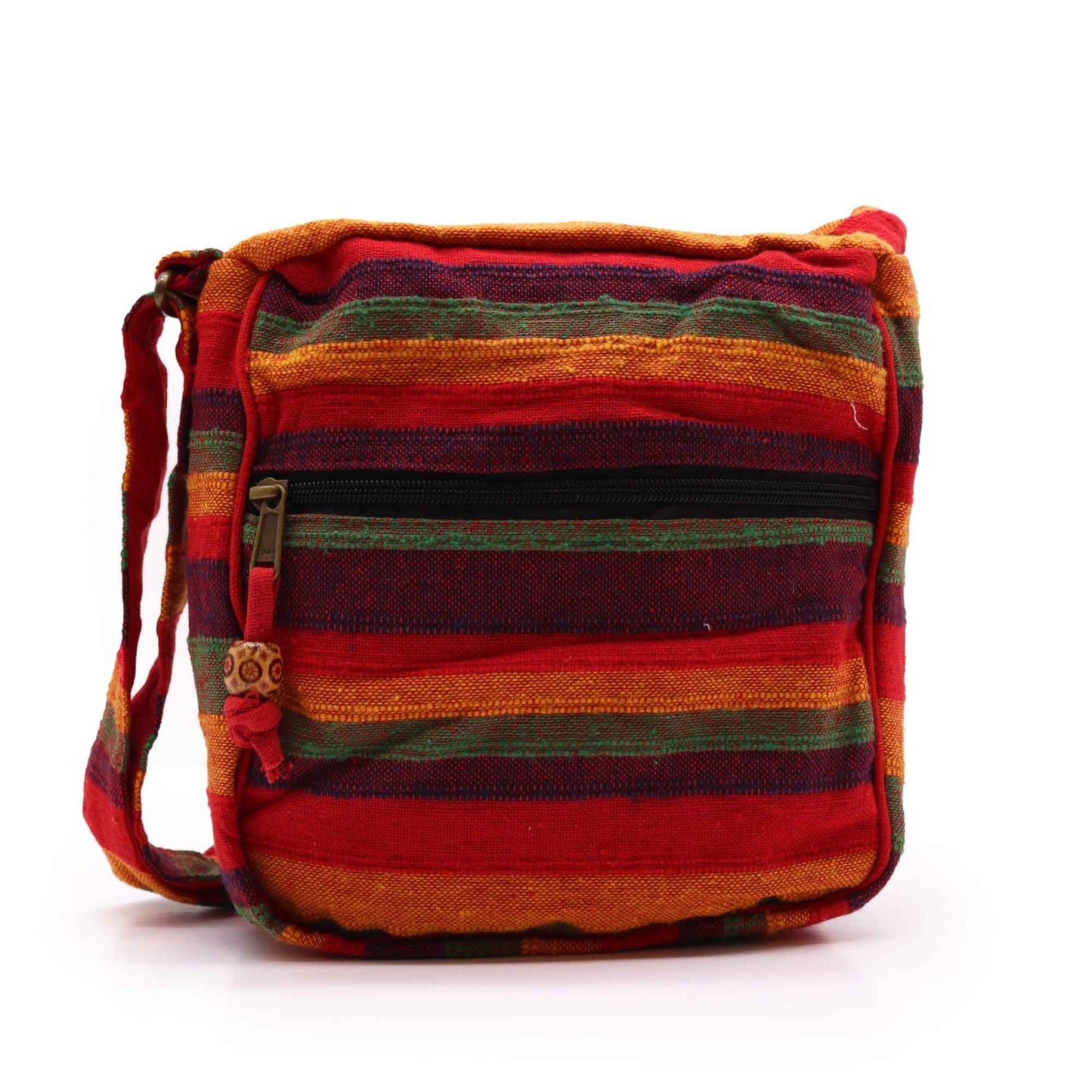 Polished Lrg Nepal Sling Bag (Adjustable Strap) - Sunset Reds featuring natural patterning and unique variations - Luna Panther