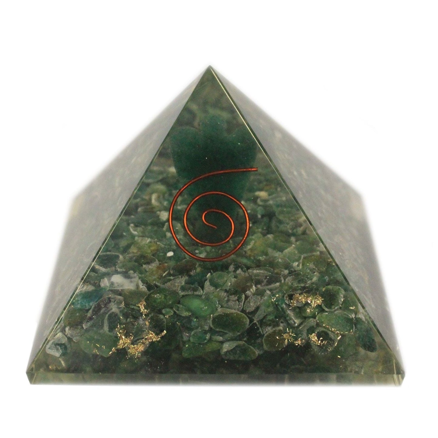 Polished Lrg Orgonite Pyramid 70mm - Angel featuring natural patterning and unique variations - Luna Panther