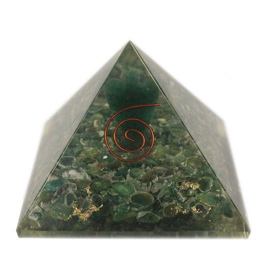 Polished Lrg Orgonite Pyramid 70mm - Angel featuring natural patterning and unique variations - Luna Panther