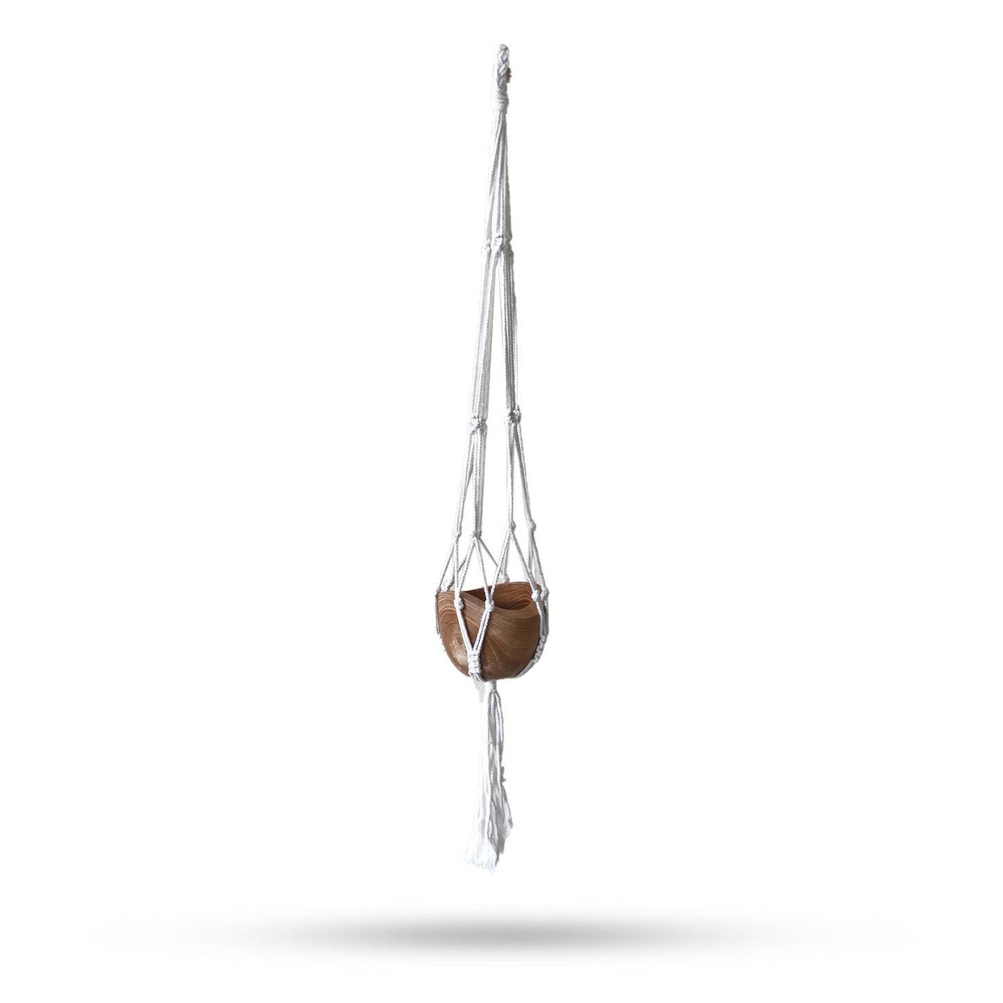 Macrame Pot Holder Classic - Natural Medium Pot - Luna Panther