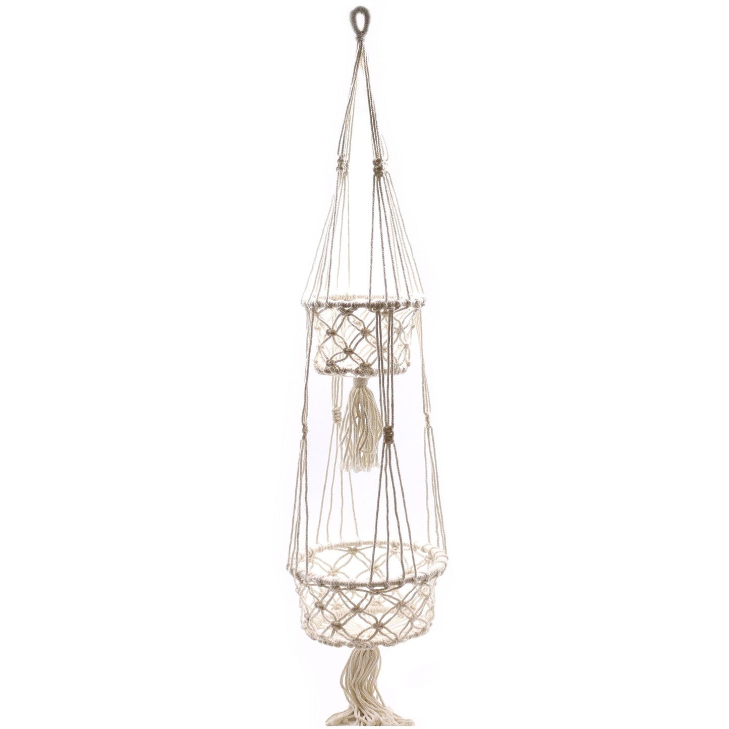 Macrame Pot Holder - Double Holder - Luna Panther