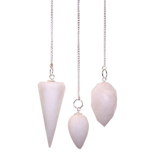 Polished Magic Pendulum - Snow Quartz featuring natural patterning and unique variations - Luna Panther