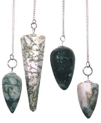 Polished Magic Pendulum - Tree Agate featuring banded patterns and glossy finish - Luna Panther