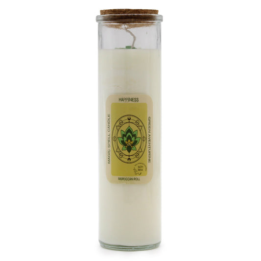 Polished Magic Spell Candle - Happiness featuring natural patterning and unique variations - Luna Panther