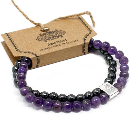 Magnetic Gemstone Bracelet - Amethyst - Luna Panther alternate view