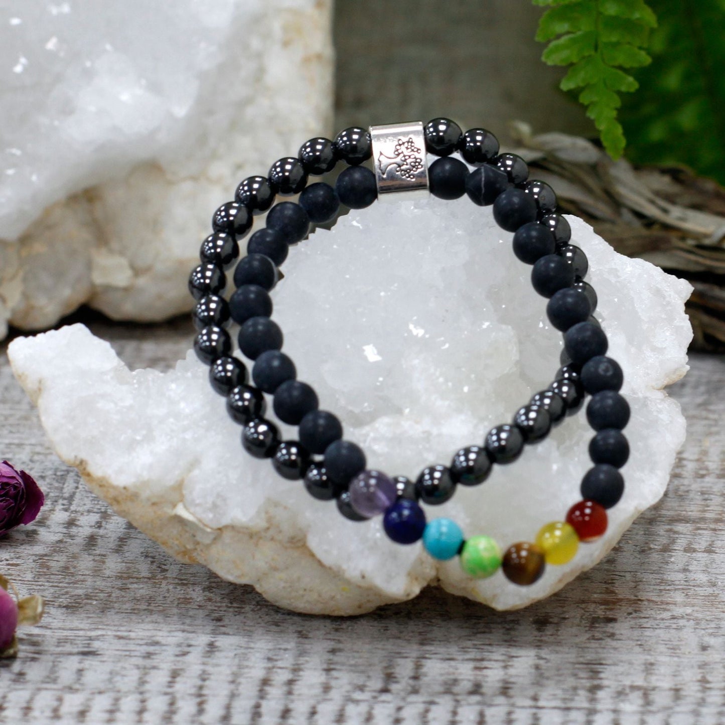 Magnetic Gemstone Bracelet - Black Stone Chakra - Luna Panther