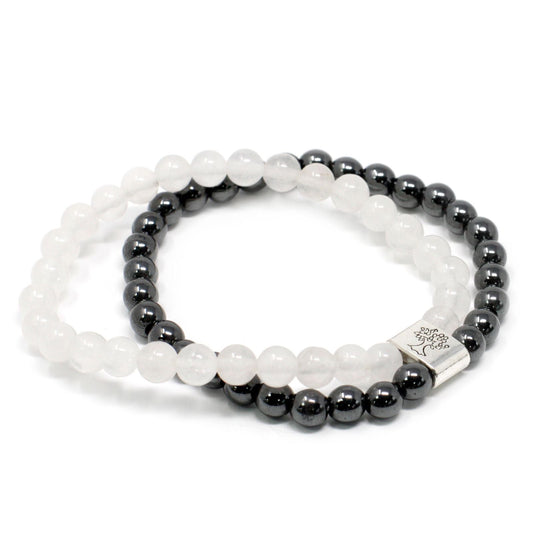 Magnetic Gemstone Bracelet - Rock Quartz - Luna Panther
