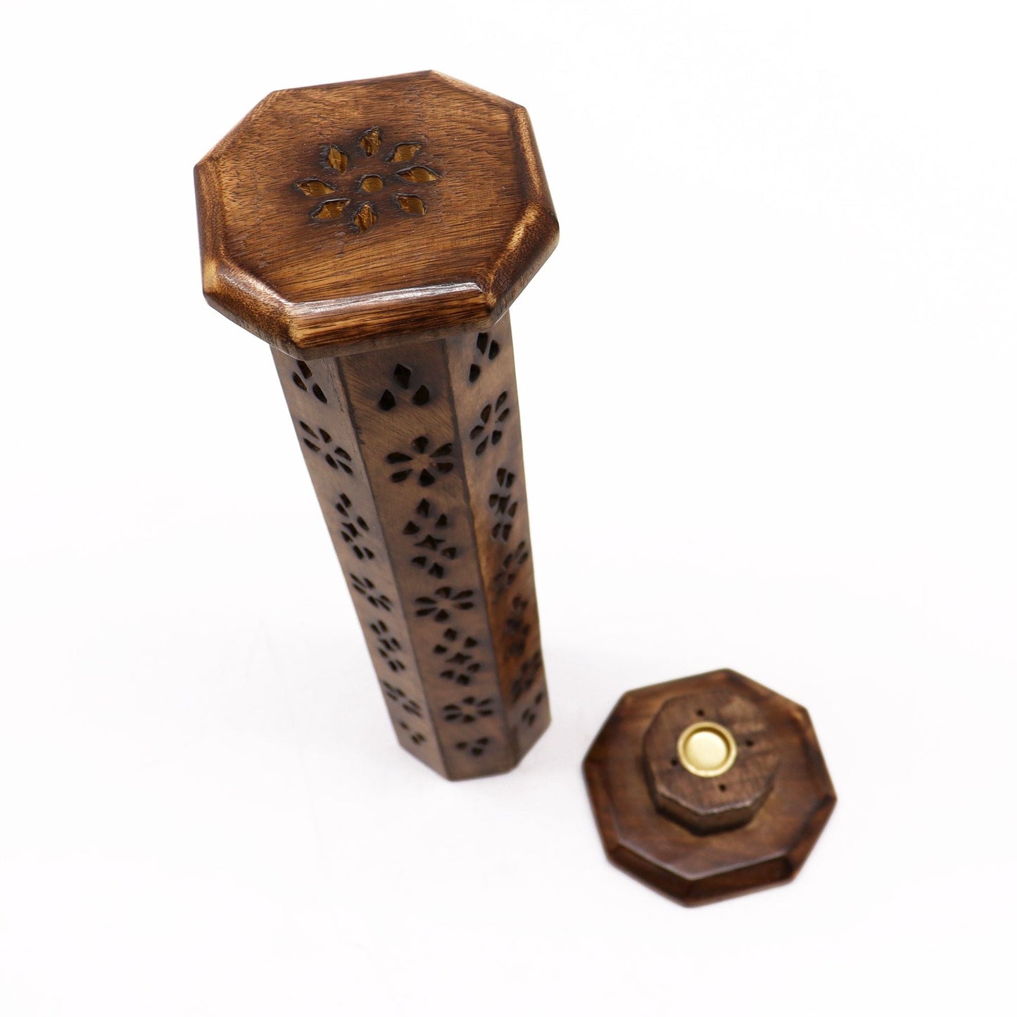 Mango Wood Hexagonal Tower - Luna Panther