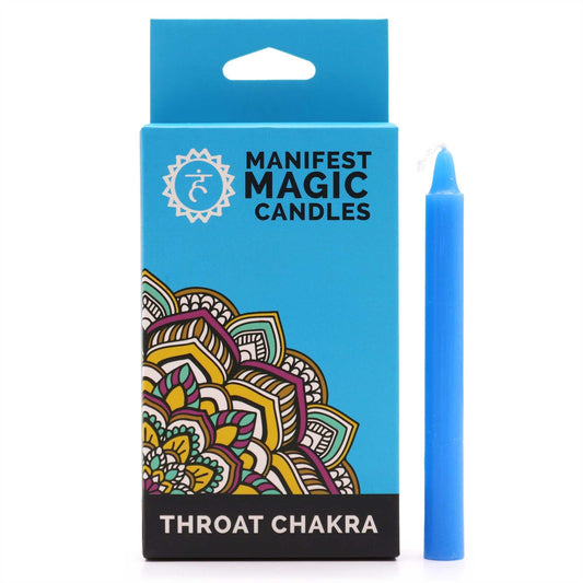Manifest Magic Candles (pack of 12) - Blue - Throat Chakra - Luna Panther