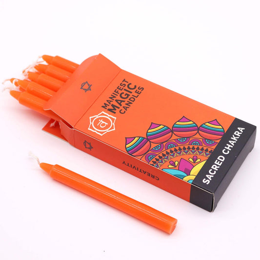 Manifest Magic Candles (pack of 12) - Orange - Sacred Chakra - Luna Panther alternate view