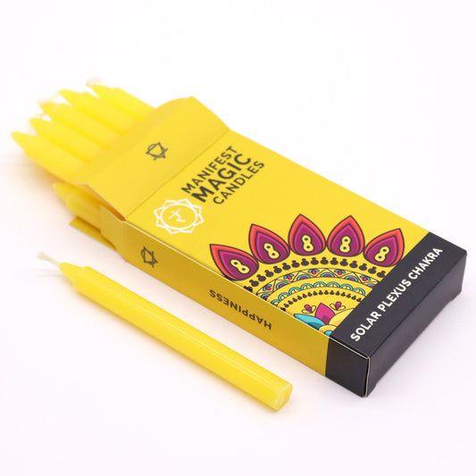 Manifest Magic Candles (pack of 12) - Yellow - Solar Plexus Chakra - Luna Panther alternate view