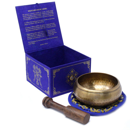 Polished Medicine Buddha Singing Bowl Set 10cm (min 500gm) featuring natural patterning and unique variations - Luna Panther