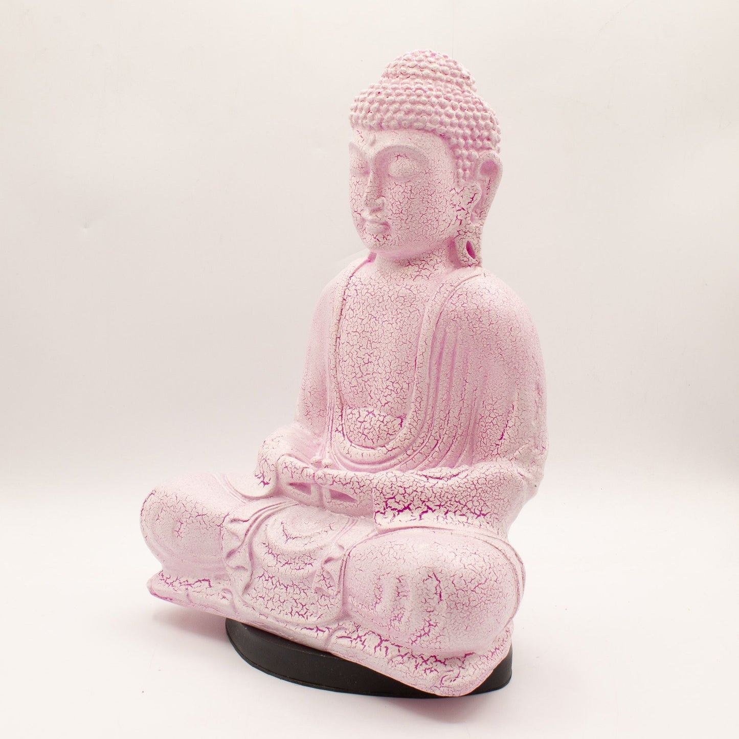 Meditation Buddha Lamp Cherry Crackle - Oval Stand - Luna Panther