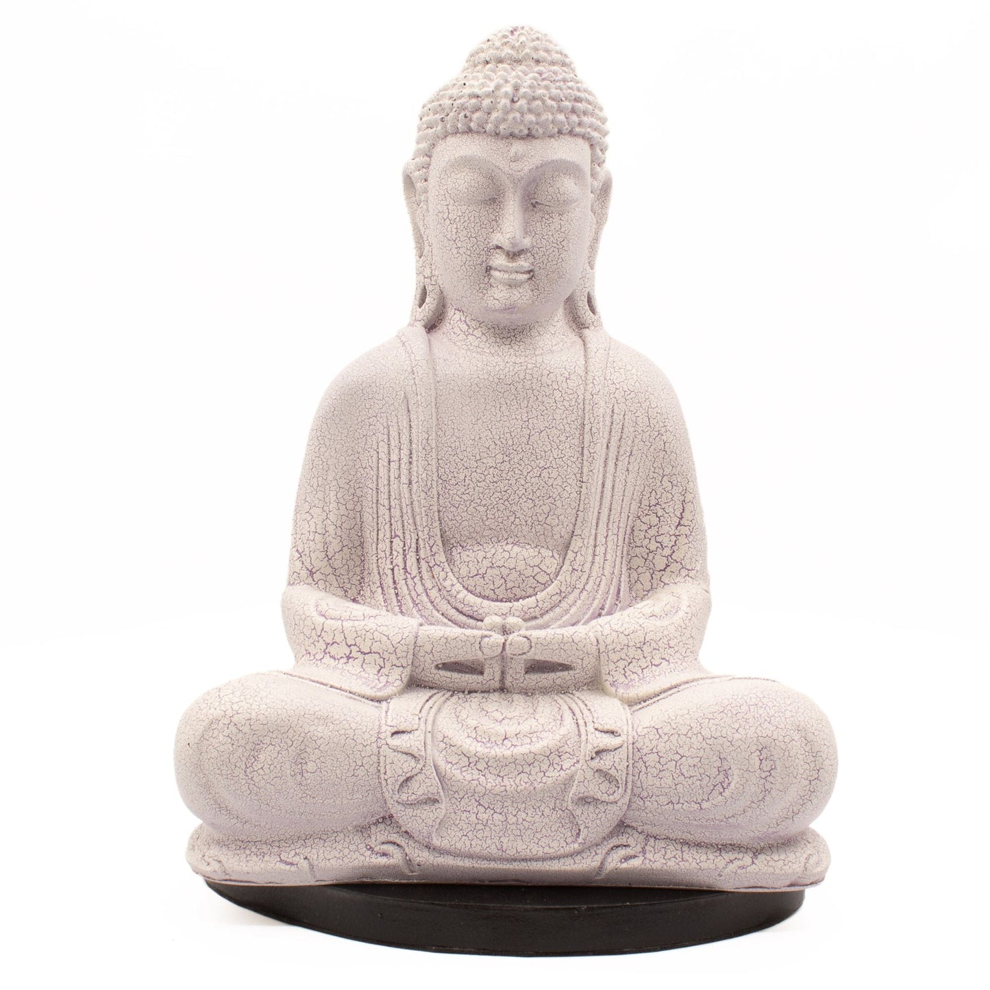 Meditation Buddha Lamp Lavender Crackle - Oval Stand - Luna Panther