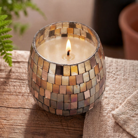 Medium Glass Jar Candles - Amber Mosaic - Luna Panther alternate view