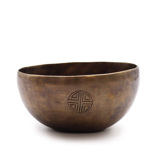 Polished Medium Indian Moon Phase Singing Bowl - (approx 750g) - 15cm featuring natural patterning and unique variations - Luna Panther