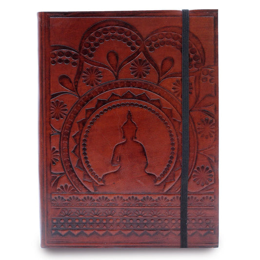 Medium Notebook with strap - Tibetan Mandala - Luna Panther alternate view
