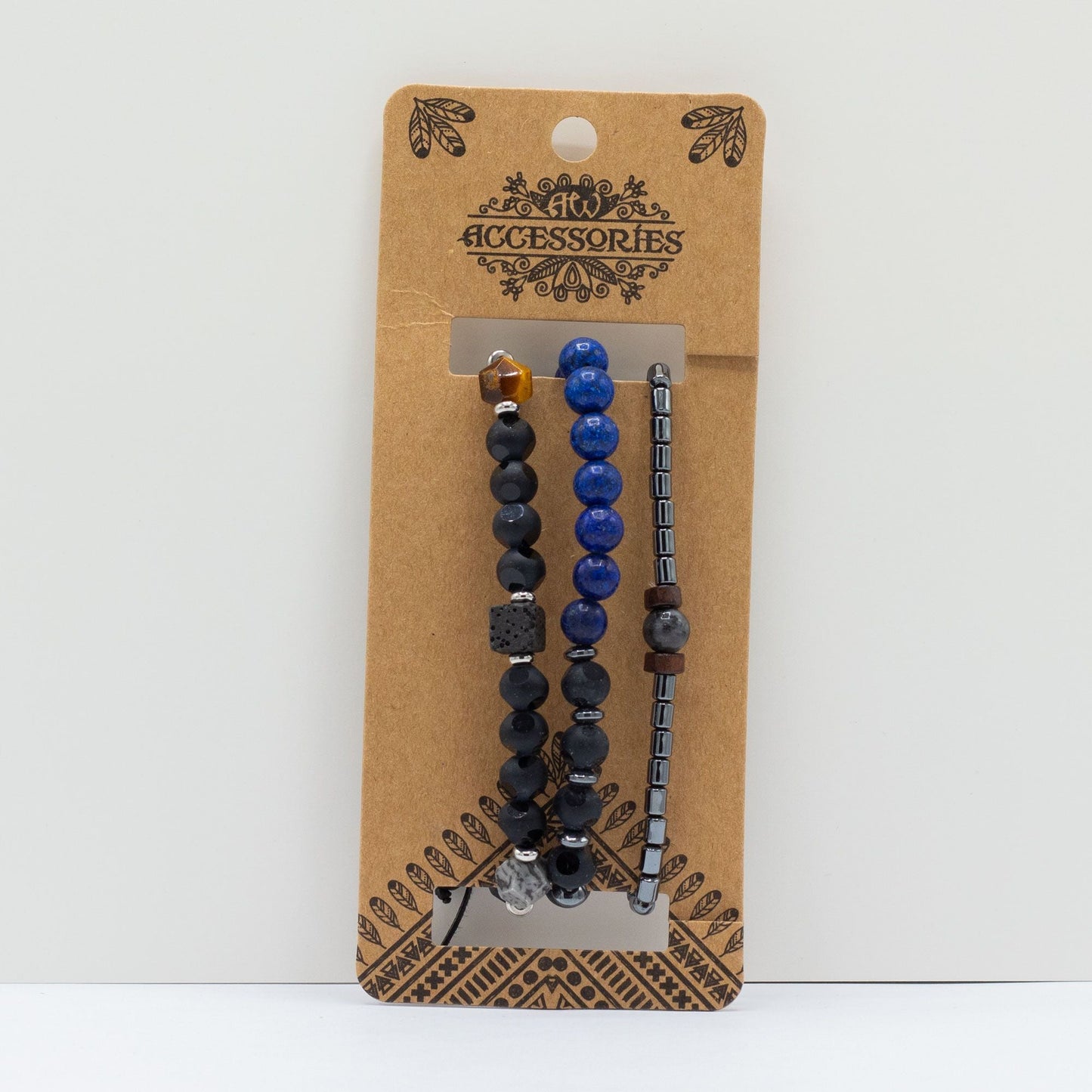 Mens Premium Bracelet Sets - Medium Set Blues (asst) - Luna Panther