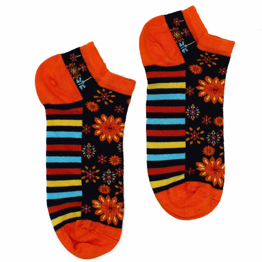 Polished M/L Hop Hare Bamboo Socks Low (7.5-11.5) - Mandala Flowers featuring natural patterning and unique variations - Luna Panther