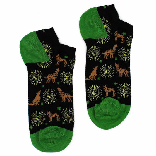 Polished M/L Hop Hare Bamboo Socks Low (7.5-11.5) - Moonlight Wolfs featuring natural patterning and unique variations - Luna Panther
