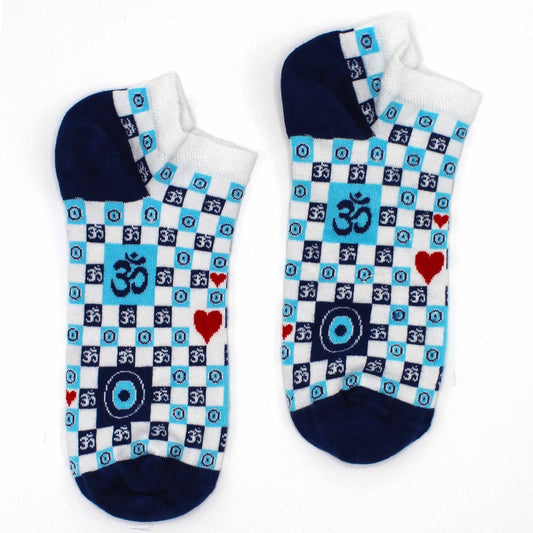 Polished M/L Hop Hare Bamboo Socks Low (7.5-11.5) - Ohm Evil Eye featuring natural patterning and unique variations - Luna Panther