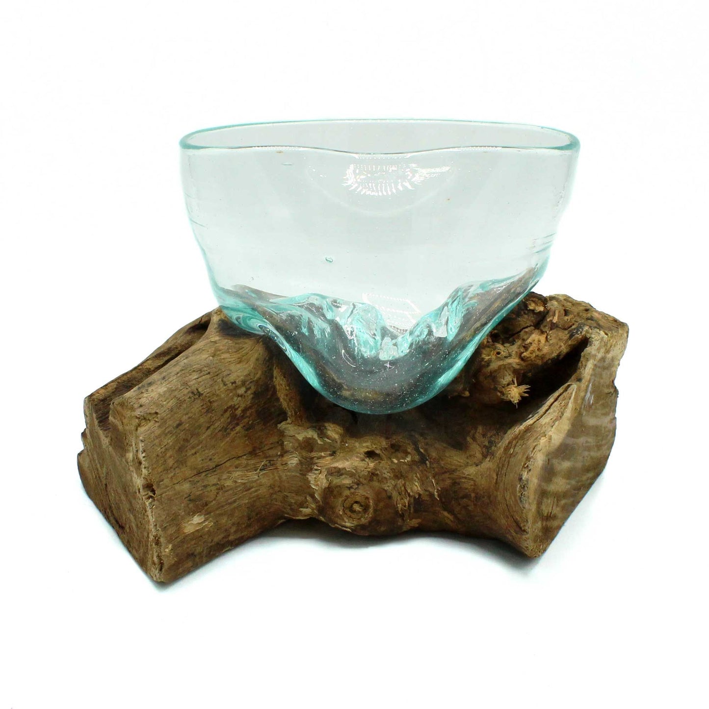 Molten Glass Arfully Misshapen Bowl on Wood - Luna Panther