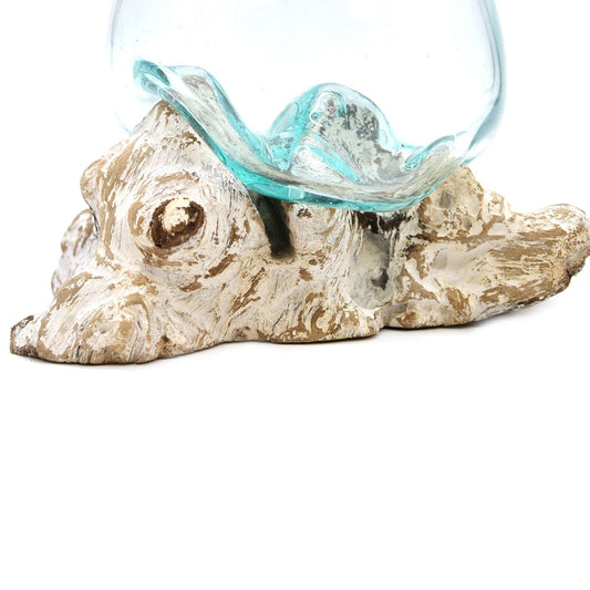 Molten Glass on Whitewash Wood - Large Bowl - Luna Panther alternate view