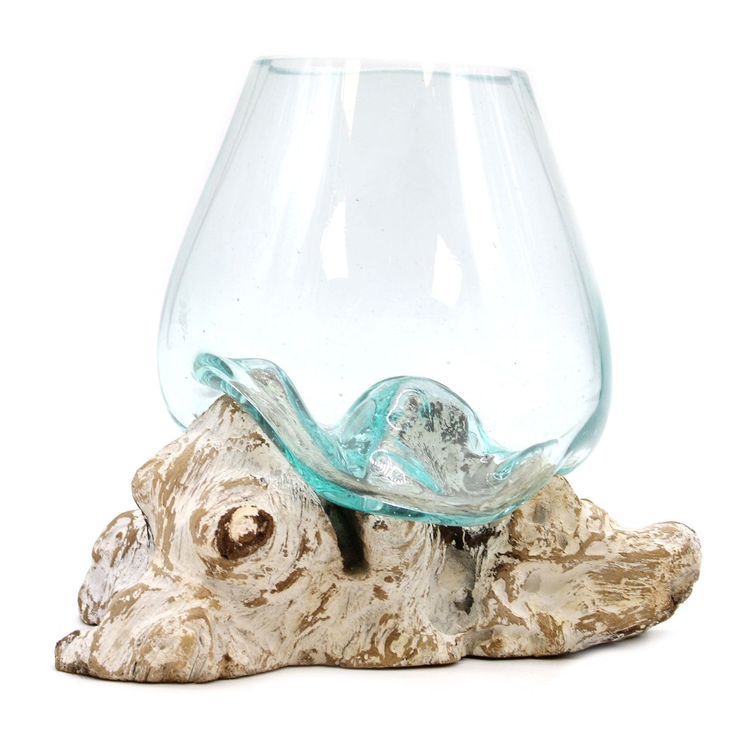 Molten Glass on Whitewash Wood - Large Bowl - Luna Panther