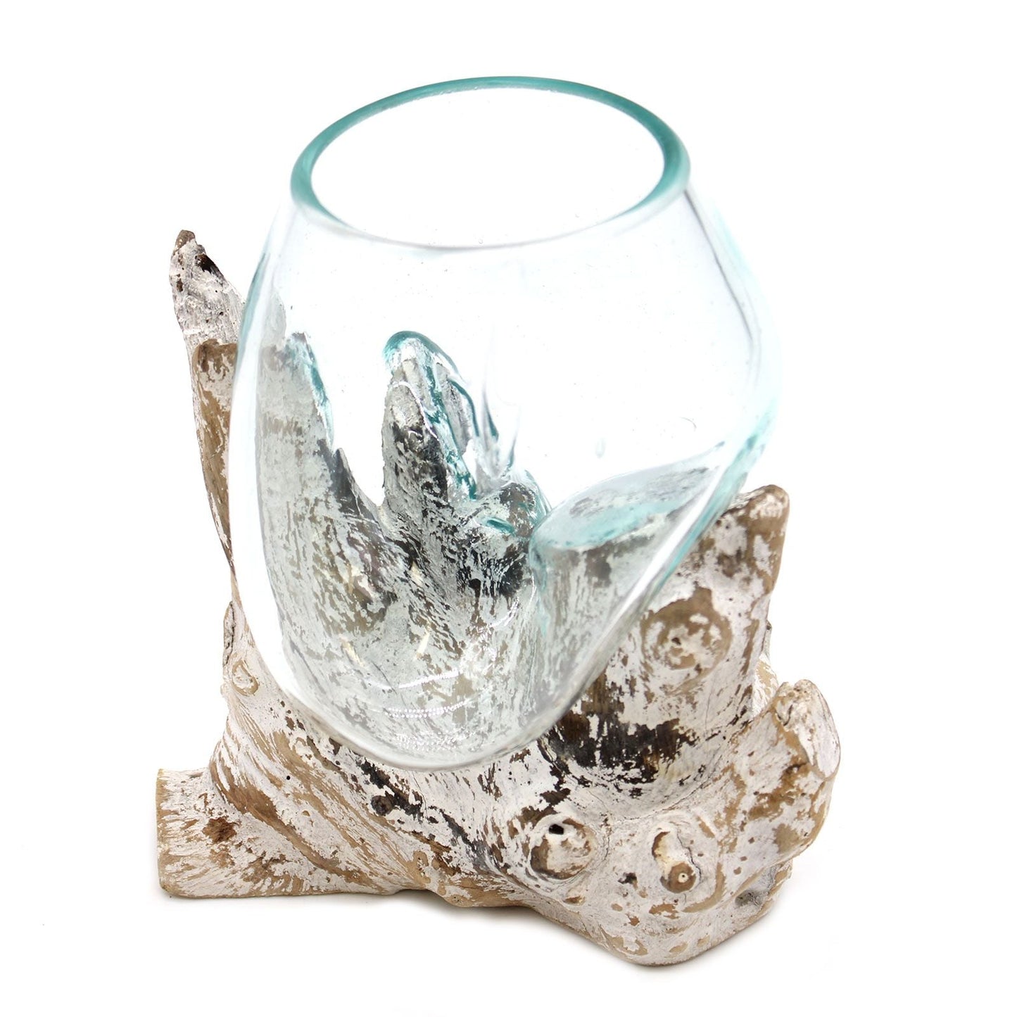 Molten Glass on Whitewash Wood - Medium Bowl - Luna Panther