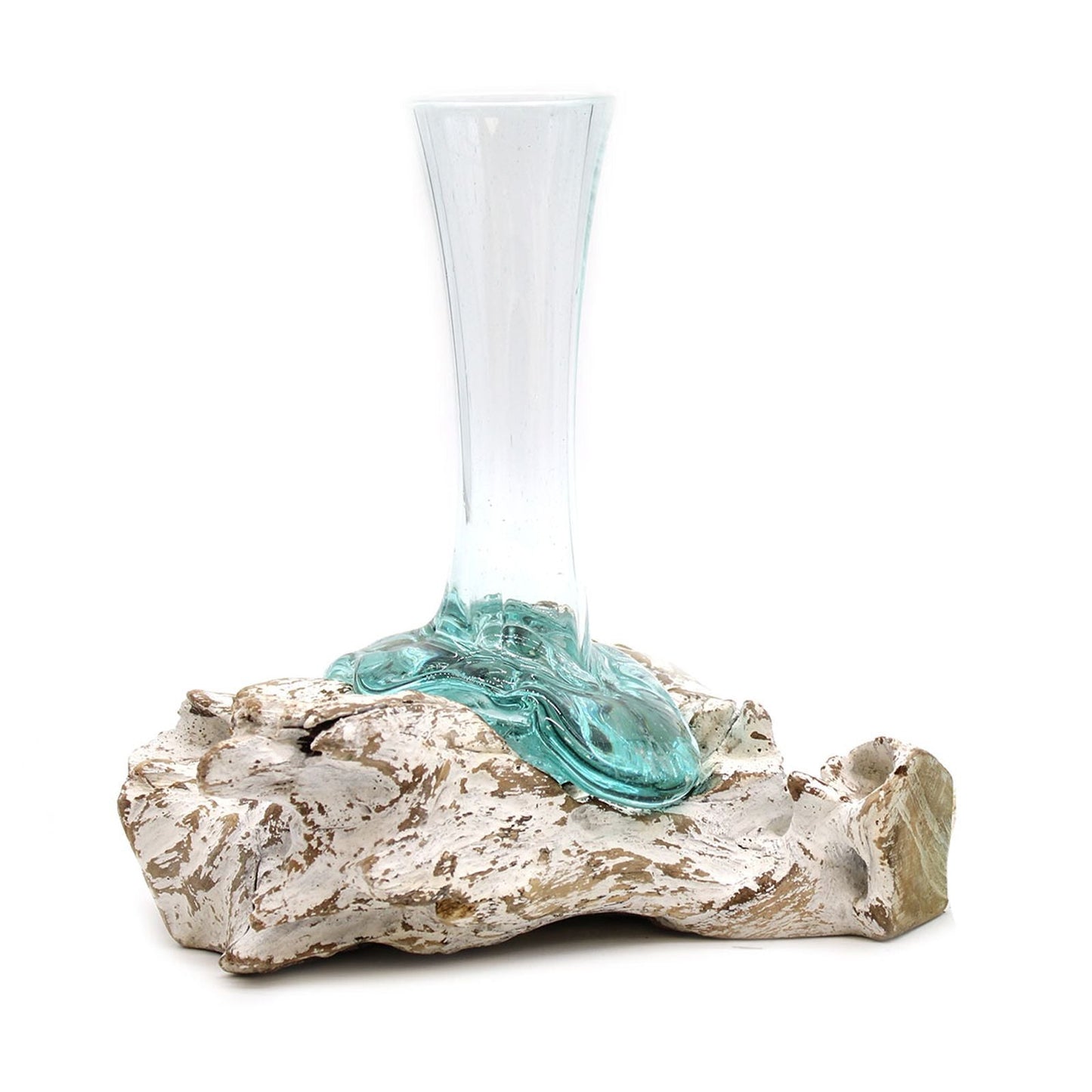 Molten Glass on Whitewash Wood - Vase - Medium - Luna Panther