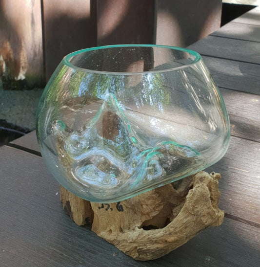 Molten Glass on Wood - Small Bowl - Luna Panther alternate view