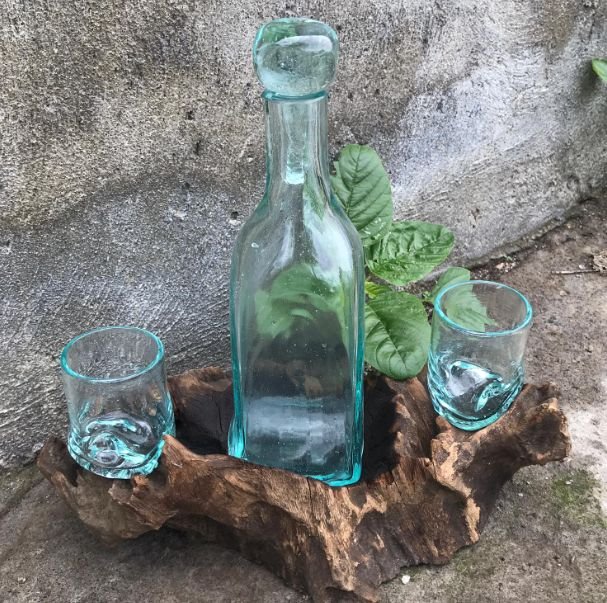 Molten Glass on Wood - Whisky Set - Luna Panther