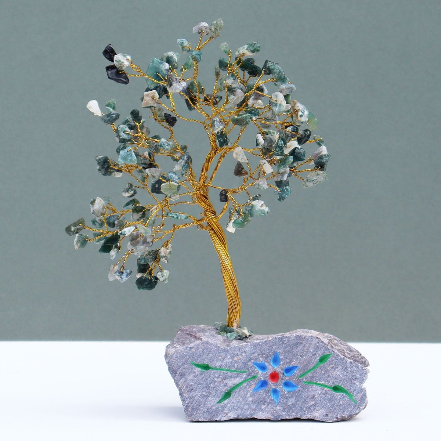 Polished Moss Agate - 160 Stone featuring green mossy inclusions in translucent base - Luna Panther