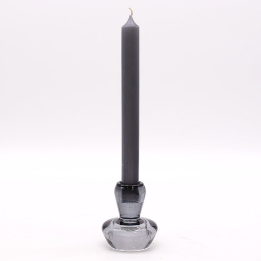 Polished Mushroom Flip Dinner Candle / Tealight Holder - Midnight Grey featuring natural patterning and unique variations - Luna Panther