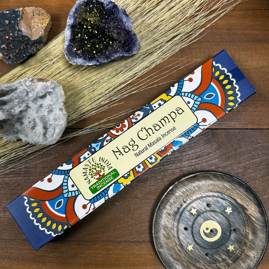 Polished Namaste Mandala Masala Incense Nagchampa featuring natural patterning and unique variations - Luna Panther alternate view