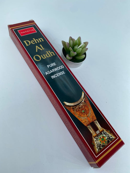 Polished Nandita Pure Agarwood Incense featuring natural patterning and unique variations - Luna Panther