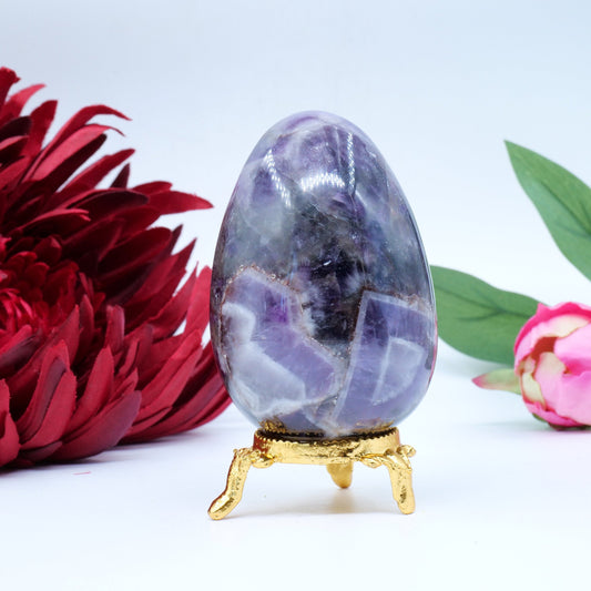 Polished Natural Amethyst Egg 70x55mm 237g featuring rich purple colour and natural clarity - Luna Panther